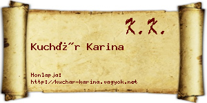 Kuchár Karina névjegykártya